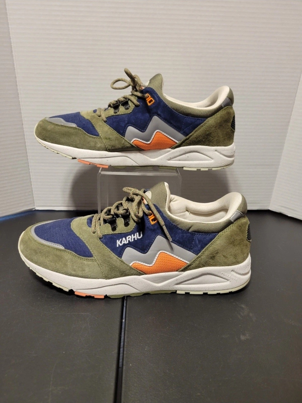 Karhu Aria 95 Cross Country Ski Pack Men's Olive Navy Orange Suede Sneakers